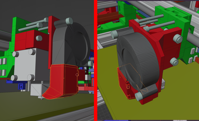 WeirdCube - initial print head CAD model