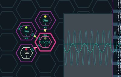 HexoSynth oscilloscope supports 3 signals