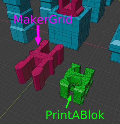 MakerGrid clips vs. PrintABlok