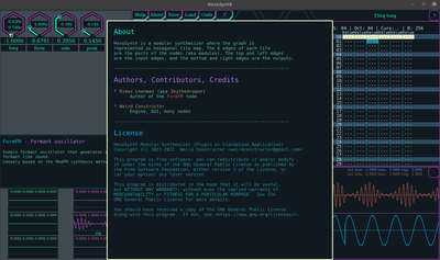 HexoSynth enhanced about page style and first contributor