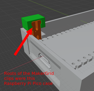 Roots of the MakerGrid clip design.